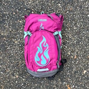 CamelBak Pink and Blue Mini M.U.L.E Kids Hydration Backpack